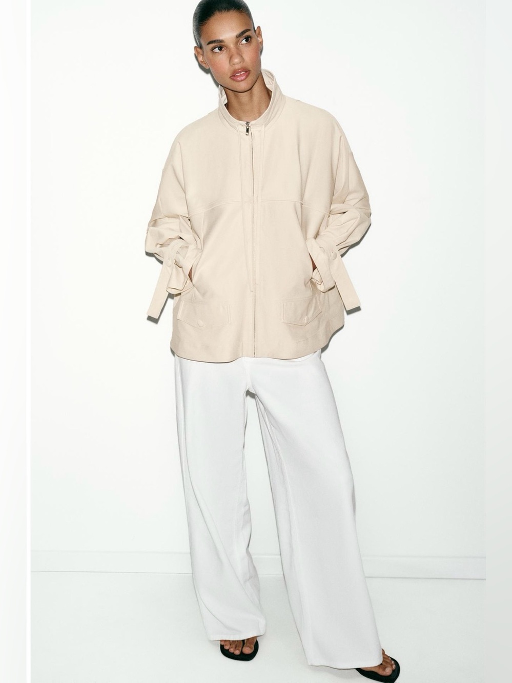 ZARA FLUID HIGH NECK JACKET - Picture 3 of 12